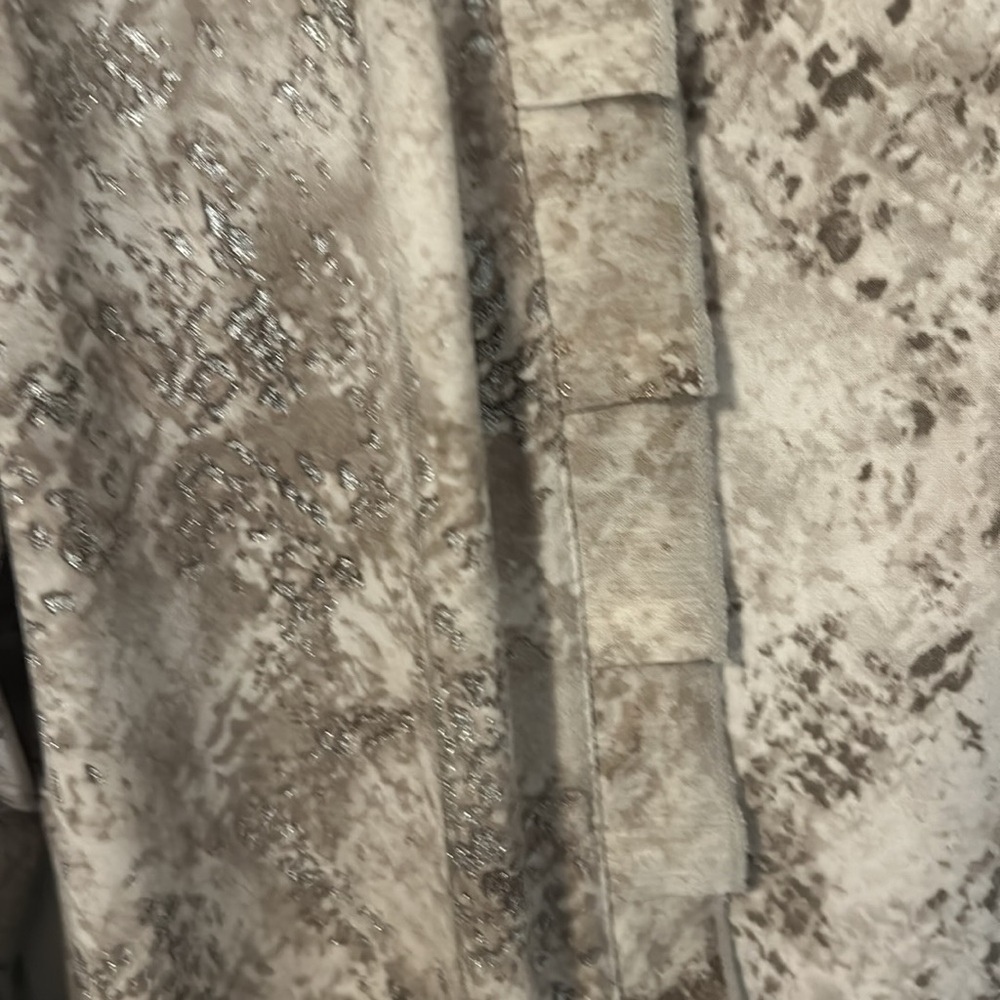 Chicos snake print ruffle shimmer twin set size 2 or L 2 price cardigan set - Picture 7 of 8